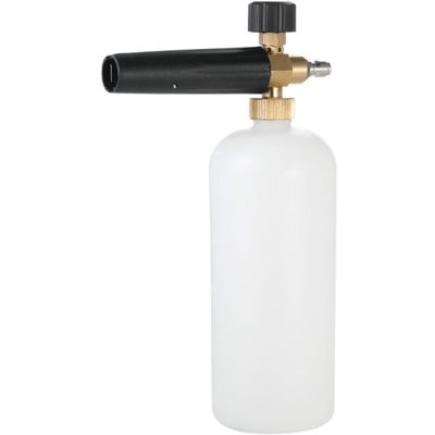 Happyshopping - Cannone a schiuma regolabile Bottiglia da 1 litro Lancia schiuma da neve con connettore rapido da 1/4' per pistola per idropulitrice