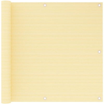 vidaXL Schermo Frangivista per Balcone Beige 90x500 cm in HDPE - Beige