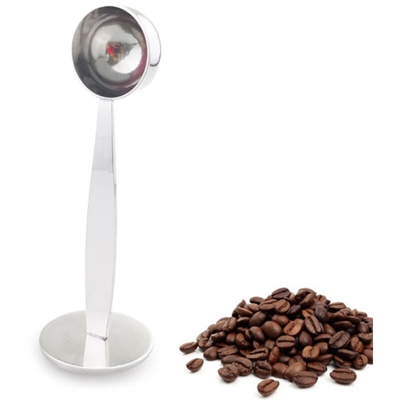 Happyshopping - 2 IN 1 Misurino per caffe in acciaio inossidabile Tamper Tamper per caffe espresso Cucchiaio a martello per caffe e te Strumenti per