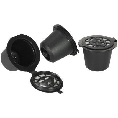 Happyshopping - 3 pz/set Capsula Caffe Riutilizzabile con Cucchiaio e Spazzola Set di 3 Filtri Caffe per Macchina Del Caffe Nespreso