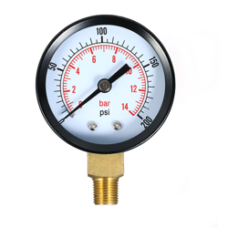 0 ~ 200psi 0 ~ 14bar Manometro meccanico a doppia scala Filtro per piscina Acquario Manometro per acqua Misuratore di pressione dell'aria da 1/8 di características