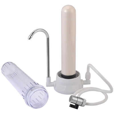 Happyshopping - Filtro per l'acqua da appoggio Filtro per l'acqua del rubinetto con cartuccia in ceramica Sistema di filtraggio dell'acqua del