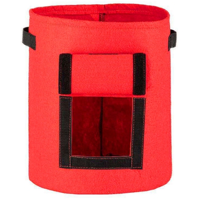 piante orticole piantato due sacchetti rossi