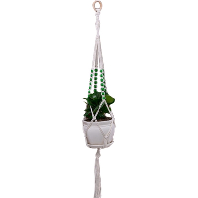 Macrame Plant Hanger Tessuto decorativo portavasi da fiori Indoor Outdoor Hanging Planter Cesto fatto a mano in corda di cotone Decorazioni per la