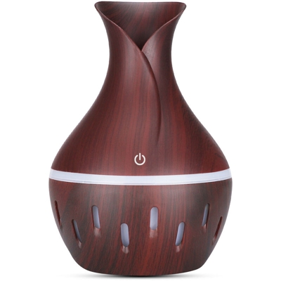 Diffusore di aromi 300 ML Aromaterapia Diffusore di oli essenziali Umidificatore d'aria Purificatore a forma di vaso Creatore di nebbia con luci a