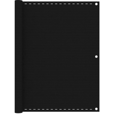 vidaXL Paravento da Balcone Nero 120x400 cm in HDPE - Nero