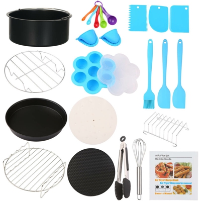 Happyshopping - Barbecue cotto 17 set di multi-funzione di cucina portatile | con ricette da 8 pollici frittura modelli pan - con ricette da 8