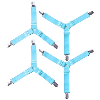 4 pezzi di fissaggio lenzuolo triangolare regolabile blu,Tipo,blu 4 pezzi - Tipo,blu 4 pezzi