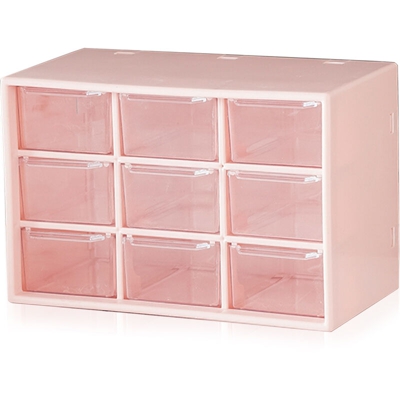 Happyshopping - Piazze plastica caso polvere immagazzinaggio del cassetto (rosa pallido)