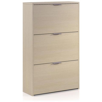 Armadio Scarpiera A Ribalta Rovere Armadietto Mobile Bagno / casa / garage 18 Paia Scarpe 3 Ante 3 Ripiani 60 X 22 X 113 - Zapateros