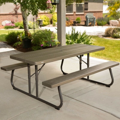 Tavolo con panche picnic lifetime hdpe 183x145x74h - Losa