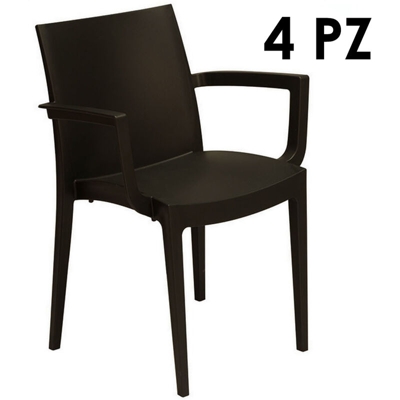 4pz GrandSoleil Sedia braccioli Poltrona Venice giardino impilabile Antracite