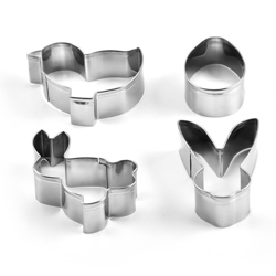 Happyshopping - 4 pezzi in acciaio inox mini stampi per dolci animali biscotti mousse budino piccola torta stampo da cucina strumento di cottura características