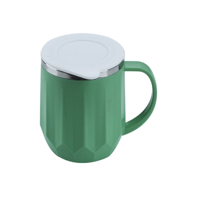 Tazza isolante con coperchio Tazza da ufficio a doppia tenuta Coppia caffe latte Te Tazza acqua 400 ml,Tipo,verde - Tipo,verde