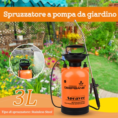 Atomizzatore agricolo pneumatico manuale | Bomboletta spray 3L + barra spray in acciaio inossidabile (senza manometro) - Bomboletta spray 3L + barra