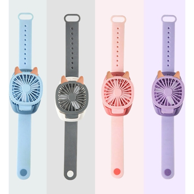 Braccialetto per fan dell'orologio USB per bambini 3 velocita dell'aria mini ventilatore portatile rotante staccabile multicolori di velocita