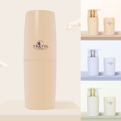 Kit tazza per spazzolino da viaggio Contenitore per dentifricio Pettine per bottiglie integrato Pettine da viaggio portatile da viaggio Tazza da