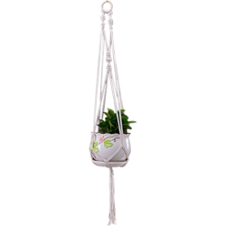 Macrame Plant Hanger Tessuto decorativo portavasi da fiori Indoor Outdoor Hanging Planter Cesto fatto a mano in corda di cotone Decorazioni per la en oferta