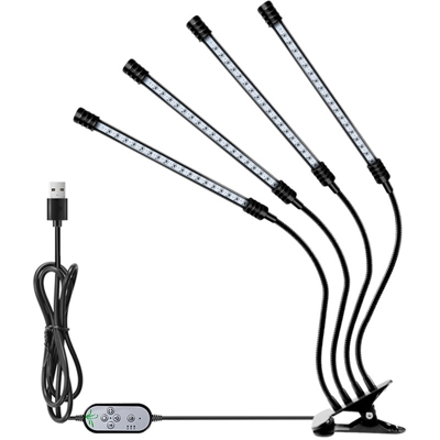 USB Plant Grow Light Red & Blue Spettro completo di illuminazione Angolo regolabile Morsetto da tavolo Lampada da coltivazione per piante da interno