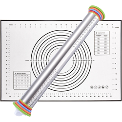 Happyshopping - Mattarelli regolabili Tappetino per pasticceria in silicone per cuocere la pizza Impasto per torta Dolci Biscotti Pasta Utensili da en oferta