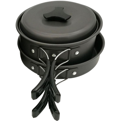 Happyshopping - Set di pentole da campeggio Utensili da cucina per falo Set da cucina pieghevole Portatile Escursionismo all'aperto Zaino in spalla