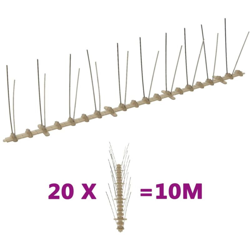 vidaXL Set Dissuasori per Uccelli e Piccioni 20 pz 2 File 10 m precio