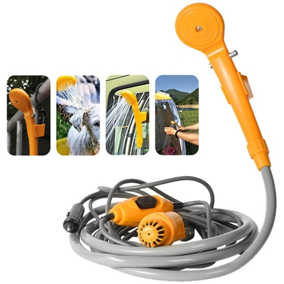 Strumento portatile per il lavaggio della doccia per auto 12V - pompa l'acqua dal secchio in un getto d'acqua costante e delicato per il campeggio