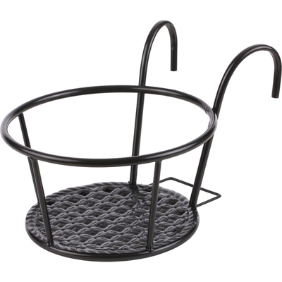 1 confezione di supporto per piante artistiche in ferro scaffale per fiori pastorale balcone resistente balcone patio finestra appesa fioriera porta
