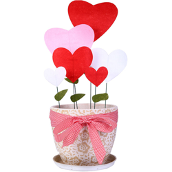 FAI DA TE Lungo Riband Grande Amorevole Cuore Vaso di Fiori Decorazione di San Valentino Festa della Mamma Regalo Imitazione di Fiori características