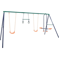 vidaXL Set Altalene con Anelli per Ginnastica e 4 Sedili in Acciaio - Arancione precio