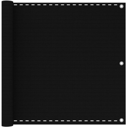 vidaXL Paravento da Balcone Nero 90x600 cm in HDPE - Nero en oferta
