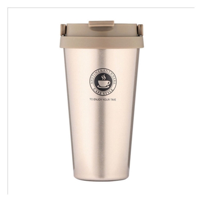 Nuova tazza da caffe a doppio strato in acciaio inossidabile 304 con fodera elasticizzata Tazza termica per tazza da acqua 500 ml,Tipo,Oro - Tipo,Oro