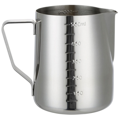 Happyshopping - Montalatte in acciaio inossidabile, brocca da 20 once / 600 ml, contenitore per schiuma di latte, misurino, apparecchio per caffe