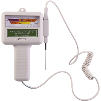 Happyshopping - Piscina tester acqua, tester PH + PH cloro qualita dell'acqua combinata, bianco, con nessuna nave della batteria