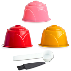 Happyshopping - Compatibile dolce Nestle caffe capsule, filtri riutilizzabili, tazza di caffe Set shell residui di plastica | 3 set, giallo rosa - 3 precio