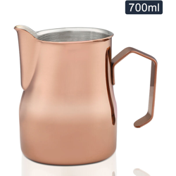 Happyshopping - Misurino per contenitore per schiuma di latte per montalatte in acciaio inossidabile, apparecchio per caffe,Tipo, 700 ml, oro rosa en oferta
