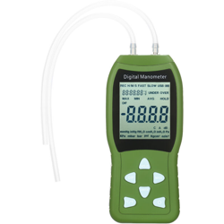 Manometro Misuratore di pressione dell'aria digitale 12 unita Manometro differenziale a doppia porta Tester di pressione del gas HVAC Ampio display características
