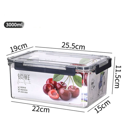 Frigorifero Scatola di conservazione degli alimenti Scatola di immagazzinaggio sigillata per alimenti Cucina Verdure Scatola di plastica per cereali