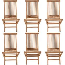 SALENTO - Set di sedie da giardino pieghevoli in teak naturale per esterno - X6 - Teak naturale características