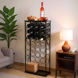 DanDiBo Scaffale Vini “Rico” 100cm Supporto Bottiglie in Metallo per 28 Bottiglie Scaffale en oferta