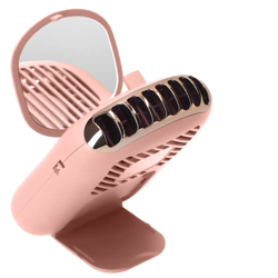 Happyshopping - Mini ventilatore da collo sospeso con specchio cosmetico Ventilatore indossabile senza lama a mani libere Ventilatore portatile características