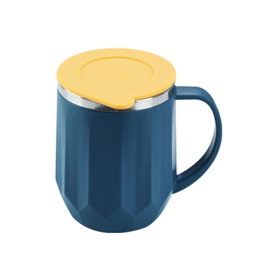 Tazza isolante con coperchio Tazza da ufficio a doppia tenuta Coppia caffe latte Te Tazza acqua 400 ml,Tipo,blu - Tipo,blu