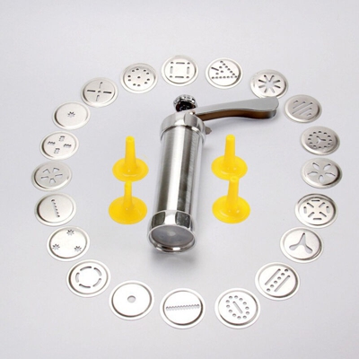 Happyshopping - 25 pezzi in lega di alluminio pressa macchina per fare biscotti pompa multi modello cookie creatore di biscotti biscotti stampo