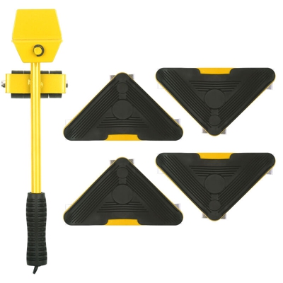 Cinque serie di ferro mobile triangolare, giallo