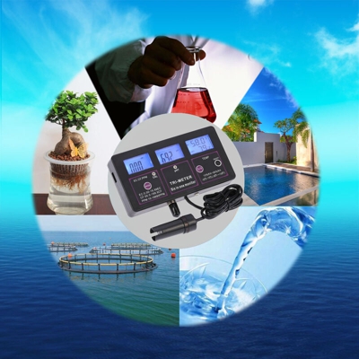 Nuovo misuratore di test dell'acqua multiparametrico professionale 6 in 1 LCD digitale multifunzione monitor della qualita dell'acqua pH / RH / EC /