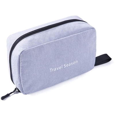 Happyshopping - Confezione da trucco portatile impermeabile unisex in poliestere da viaggio pieghevole per trucco da viaggio, lavaggio e rasatura,