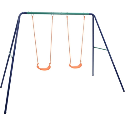 vidaXL Set Altalene con 2 Sedili in Acciaio - Arancione