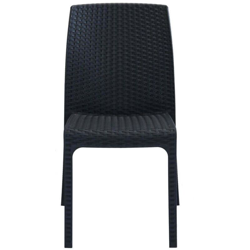 Sedia Da Giardino Impilabile In Wicker Stampato Antracite Da Esterno Giardino Terrazzo Portico Locale Bar en oferta