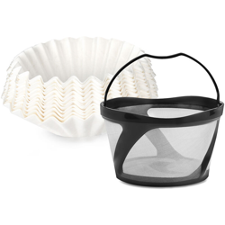 Happyshopping - Cestello per caffe riutilizzabile Filtro per caffe e carta da filtro da 100 pezzi Compatibile con i birrai KEURIG K-DUO ESSENTIALS características