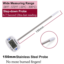 Happyshopping - TA288 Termometro digitale a lettura istantanea Termometro a sonda lunga pieghevole Cucina Cottura a base di carne Olio Zuppa precio